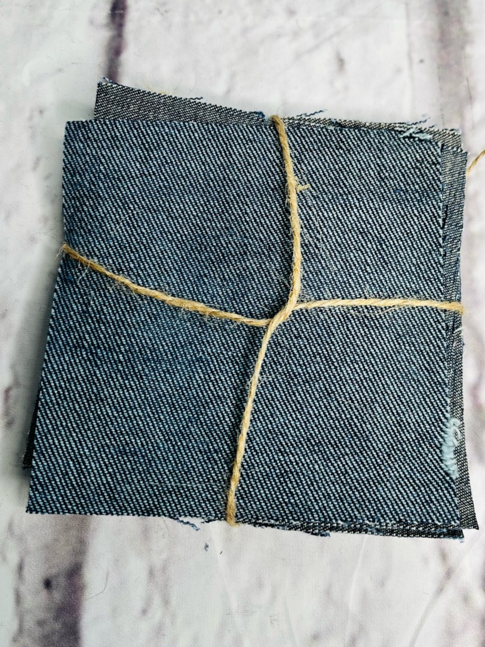 Reclaimed Denim Fabric Squares 4” Craft Bundle (Set of 10) - Picture 2 of 4